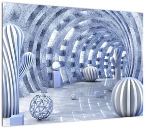 Obraz na szkle - abstrakcja 3D (70x50 cm)