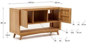 Niska szafka pod umywalkę z litego drewna tekowego 140x80 cm Kuveni – Kave Home