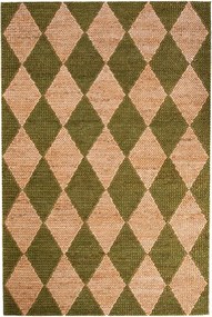 Zielono-naturalny dywan z mieszanki juty tkany ręcznie 160x230 cm Effie Diamond – Flair Rugs