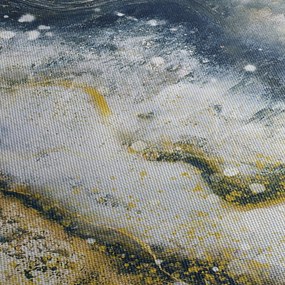 Obraz - Złota abstrakcja (z zegarem) (90x30 cm)