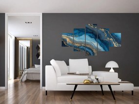Obraz - Niebieska marmurowa abstrakcja (125x70 cm)