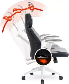 Fotel biurowy ergonomiczny obrotowy Duncan szary czarny regulowany zagłówek multiblock