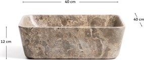Szara kamienna umywalka 40x40 cm Darnen – Kave Home