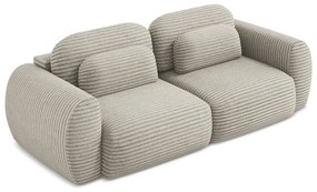 Jasnobrązowa sztruksowa rozkładana sofa ze schowkiem 266 cm Kini – Makamii