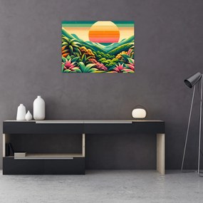 Obraz - Kolorowy zachód słońca (70x50 cm)