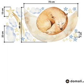 Naklejki na ścianę - Lis na księżycu