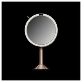 Simplehuman Lusterko kosmetyczne LED Sensor TRIO, powiększenie 1x/5x/10, rose gold