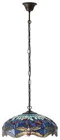 Endon 64080 - Żyrandol na łańcuchu Tiffany DRAGONFLY 3xE27/60W/230V średnica 41 cm