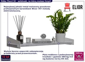 Wisząca półka na książki biały + beton - Mizu 3X