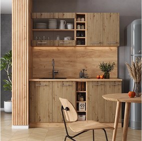 Pojedyncza kuchnia dąb artisan/dąb goldkraft 160x60x81.6 r-line