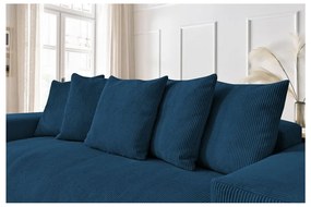 Ciemnoniebieska sztruksowa sofa 280 cm Voltaire – Bobochic Paris