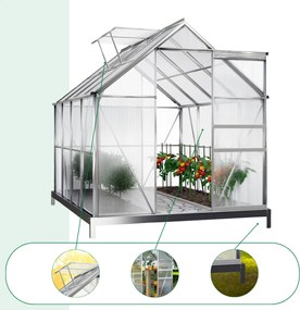 Szklarnia z poliwęglanu z podstawą M4, 250x190x195cm, przezroczysta Gardebruk