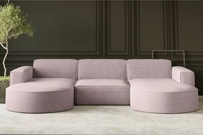 Narożnik Parma Studio U, do salonu, tkanina Poso, różowy (52)