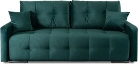 Sofa z Funkcją Spania FAVIO Wersalka Rozkładana Dwuosobowa Welurowa Zielona