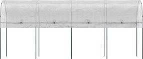 Outsunny Daszek ochronny dla roślin, półokrągły dach, stalowy stelaż, wytrzymała plandeka, biały, 4x1,2x1,7m | Aosom PL