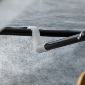 HOMCOM Szafa Materiałowa, Rozwiązanie do Przechowywania, 6 Półek, 1 Drążek na Ubrania, Ciemnoszary