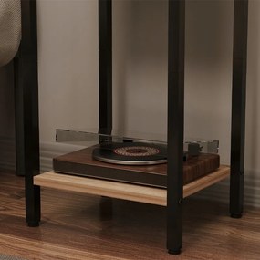 Stolik nocny komoda szafka szufladą półką jasny brąz industrialny loft 51cm