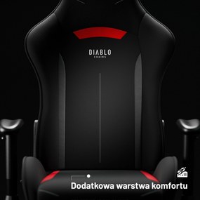 Fotel gamingowy materiałowy czarno-czerwony: Diablo X-Starter