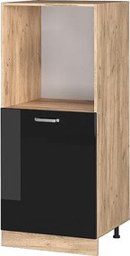 Szafka kuchenna czarny wysoki połysk 60x57x143 r-line