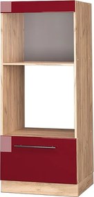 Szafka do mikrofalówki bordowa czerwień wysoki połysk 60x58.1x153.6 fame-line