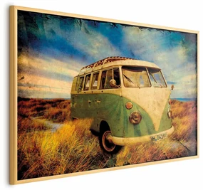 Plakat Retro bus 30x21 cm z ramą złotą bez marginesu ARTGEIST B