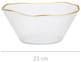 Szklana miska ze złotą obwódką DATURA, 21 cm