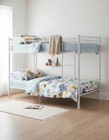 Szare metalowe łóżko piętrowe 90x200 cm F0-L49