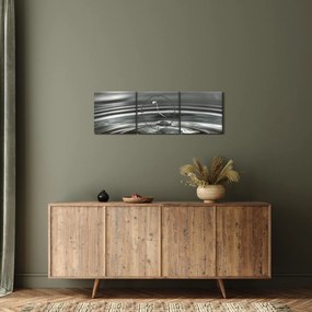 Obraz kropli wody (z zegarem) (90x30 cm)