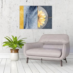 Obraz - Kształty i kwiat (70x50 cm)
