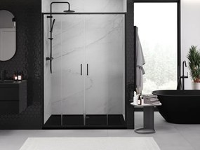 Mexen Exo drzwi prysznicowe podwójne rozsuwane 130 cm, transparent, czarne - 8152-130-000-70-00