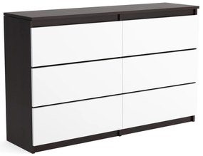 Duża komoda 6 SZUFLAD Szafka 120 cm ARIA Wenge/Biały