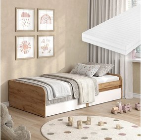 Łóżko dziecięce biały/artystyczny 203.2x96.5x46 clario