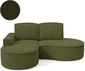 Narożnik MOLLY Lewostronny bez funkcji spania, wolnostojący tkanina CURIO 39 Zielony