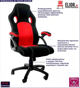 Czarno-czerwony fotel gamingowy - Dargo 3X