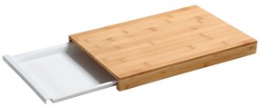 Kesper 58352 Deska do krojenia z tacką, biała, 38x 25 x 3,5 cm