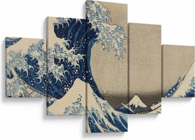 Obraz - Katsushika Hokusai, Under the Wave off Kanagawa, reprodukcje (125x70 cm)