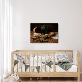 Obraz szparagów na stole (70x50 cm)