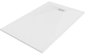 Mexen Hugo brodzik prostokątny SMC 160 x 80 cm, biały, maskownica biała - 42108016-W