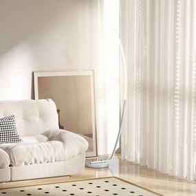 HOMCOM Lampa stojąca LED do przedpokoju z regulowaną jasnością, Nowoczesna lampa na podłogę z przełącznikiem nożnym do sypialni, salonu, Srebrna