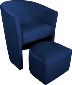 Fotel CLUB z podnóżkiem tkanina Welur komfortowy fotel relaksacyjny do salonu i sypialni : Kolor tkaniny - VELVET - MG16