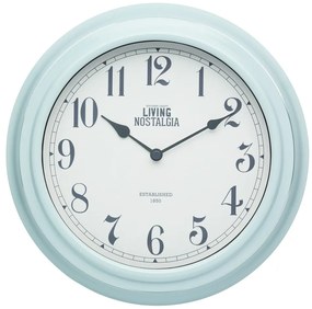 Niebieski zegar ścienny Kitchen Craft Living Nostalgia Blue, ⌀ 25,5 cm