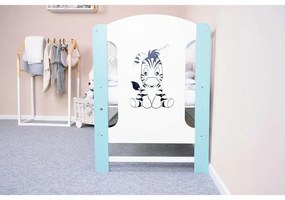 Nowe łóżeczko dziecięce Elsa Zebra, biało-miętowe