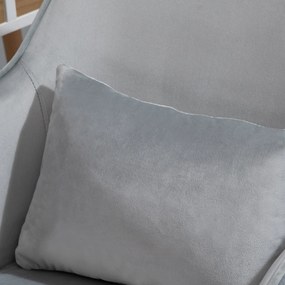 Vinsetto Fotel biurowy ergonomiczny z masażem i funkcją wibracji obrotowy aksamit szary | Aosom PL