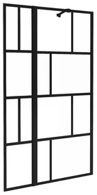 Parawan nawannowy w kolorze czarnym matowym w industrialnym stylu z obrotowym skrzydłem – 100 × 140 cm – OBELINI