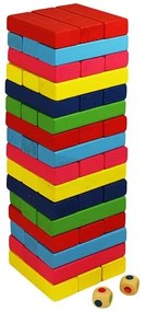 Wood Toys Drewniana wieża Jenga, kolorowy