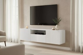 Szafka RTV wisząca Nicole 150 cm z szufladą - biały mat