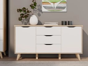Komoda w stylu skandynawskim Vankka 231, kolor dąb/biały