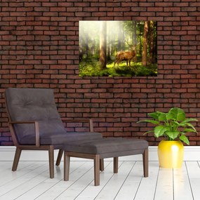 Obraz jelenia w lesie (70x50 cm)