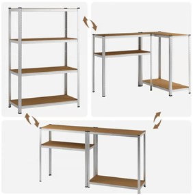 Monzana Regał o dużej nośności HEAVY, max. 700 kg, 160x90x40 cm, srebrny