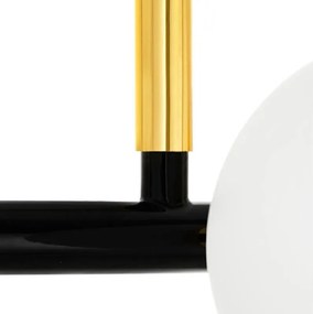 Szeroka lampa wisząca Cosmo Level M Black z kulistymi kloszami